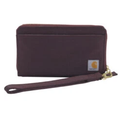 Carhartt Womens Nylon Duck Lay-Flat Clutch Wallet- Wine