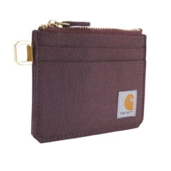 Carhartt Womens Nylon Duck Zipper Card Wallet- Wine