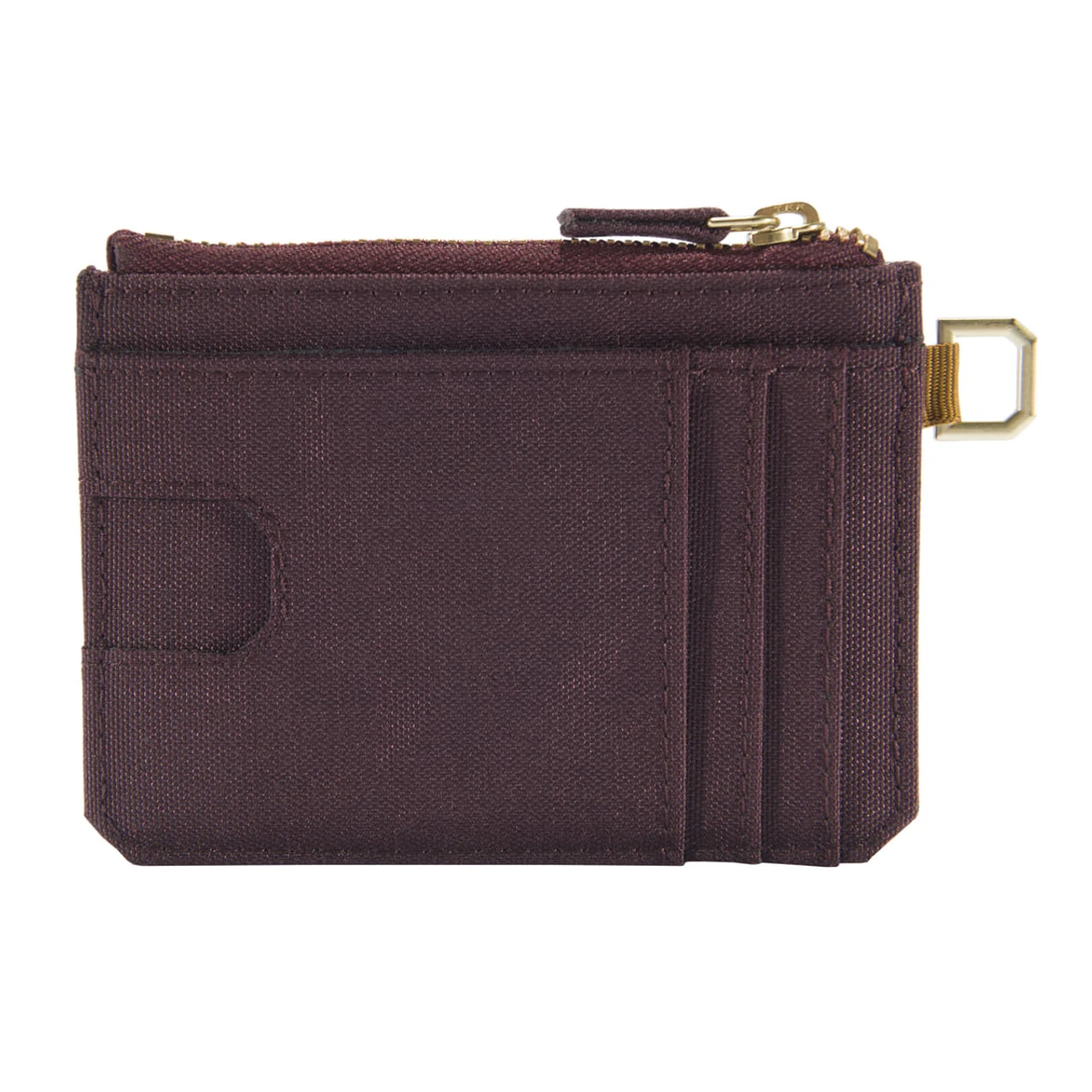 Carhartt Womens Nylon Duck Zipper Card Wallet- Wine 2 Carhartt Womens Nylon Duck Zipper Card Wallet- Wine - Image 2
