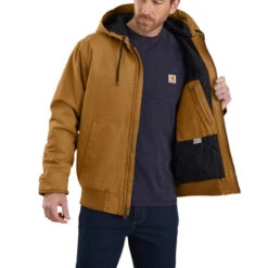 Carhartt Mens Sandstone Quilted Flannel Lined Active Jacket -Carhartt Work Gear Sales Store P2100515 5 90536.1630133145