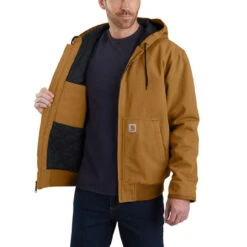 Carhartt Mens Sandstone Quilted Flannel Lined Active Jacket -Carhartt Work Gear Sales Store P2100515 6 67175.1630133145