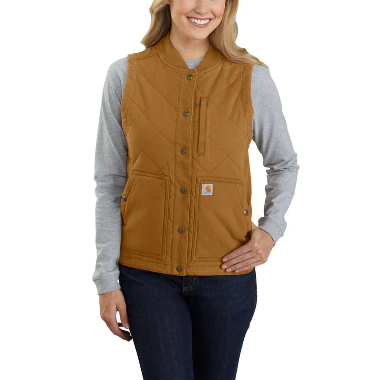 Carhartt Womens Rugged Flex Canvas Insulated Rib Collar Vest 1 Carhartt Womens Rugged Flex Canvas Insulated Rib Collar Vest