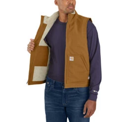 Carhartt Mens Flame-Resistant Duck Sherpa Lined Vest 9 Carhartt Mens Flame-Resistant Duck Sherpa Lined Vest -Carhartt Work Gear Sales Store P2356860 4 93052.1634756363