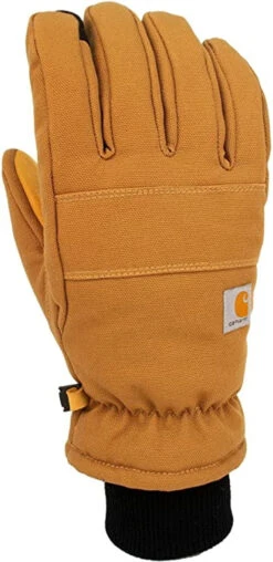 Carhartt Mens Insulated Duck-Synthetic Leather Knit Cuff Glove