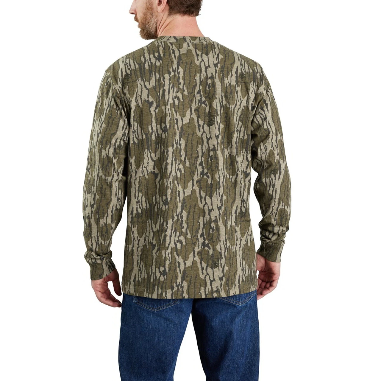 Carhartt Mens Mossy Oak Bottomland Camo Loose Fit Heavyweight Long Sleeve Pocket Graphic T-Shirt 2 Carhartt Mens Mossy Oak Bottomland Camo Loose Fit Heavyweight Long Sleeve Pocket Graphic T-Shirt - Image 2