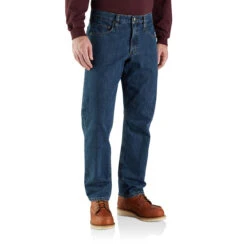 Carhartt Mens Canal Relaxed Fit Flannel-Lined 5 Pocket Jean