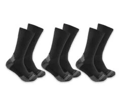 Carhartt Mens Midweight Cotton Blend Crew Sock - 3 Pack