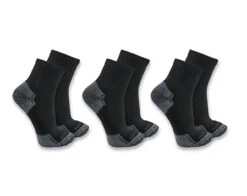 Carhartt Mens Midweight Cotton Blend Quarter Sock - 3 Pack