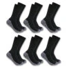 Carhartt Mens Black Midweight Crew Sock - 6 Pack