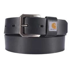 Carhartt Mens Black Leather Saddle Belt