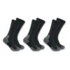 Carhartt Mens Black Lightweight Stretch Top Crew Sock - 3 Pack