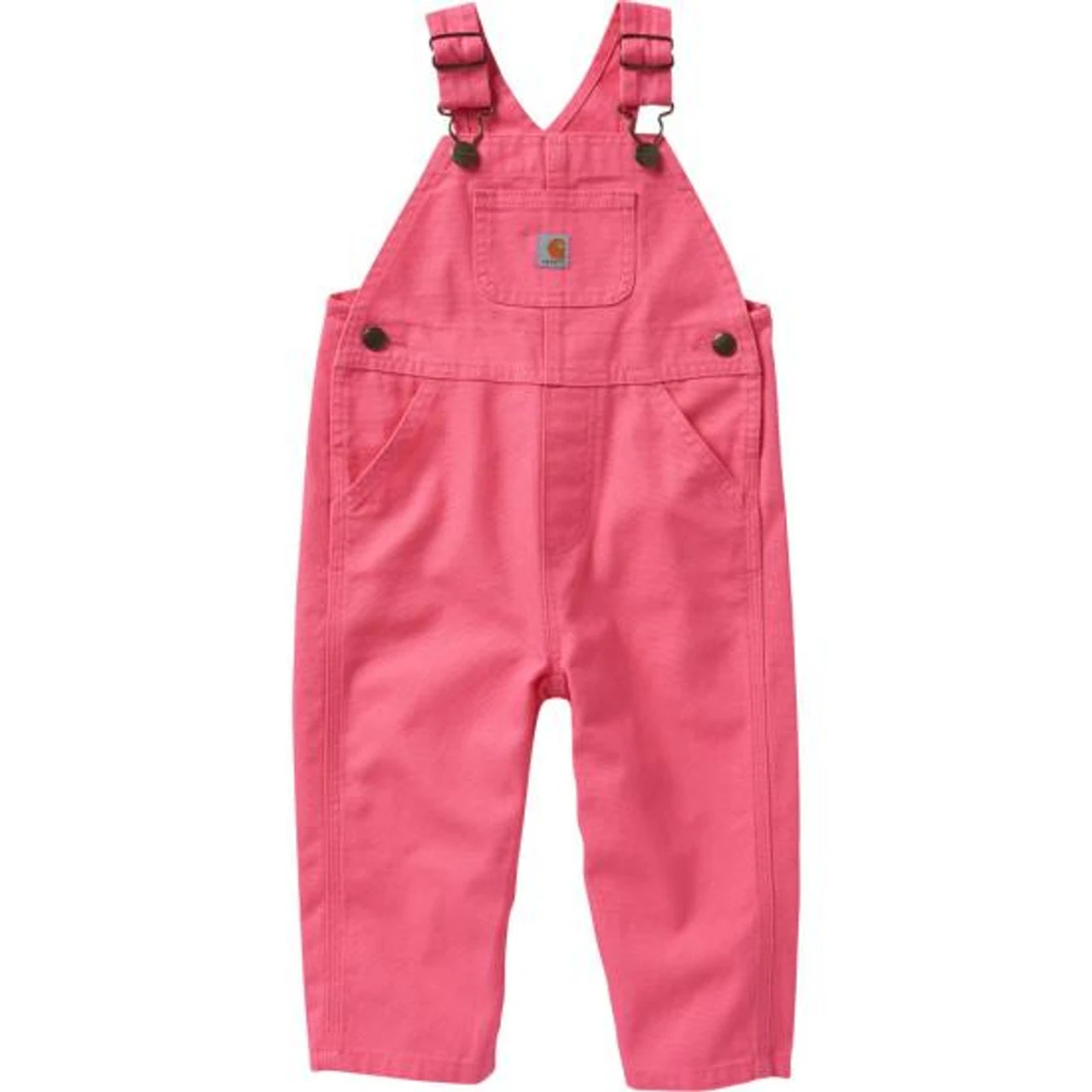 Carhartt Girls Pink Loose Fit Canvas Bib Overall 1 Carhartt Girls Pink Loose Fit Canvas Bib Overall