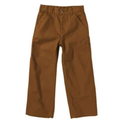 Carhartt Boys Loose Fit Brown Canvas Utility Boot-Cut Work Pants
