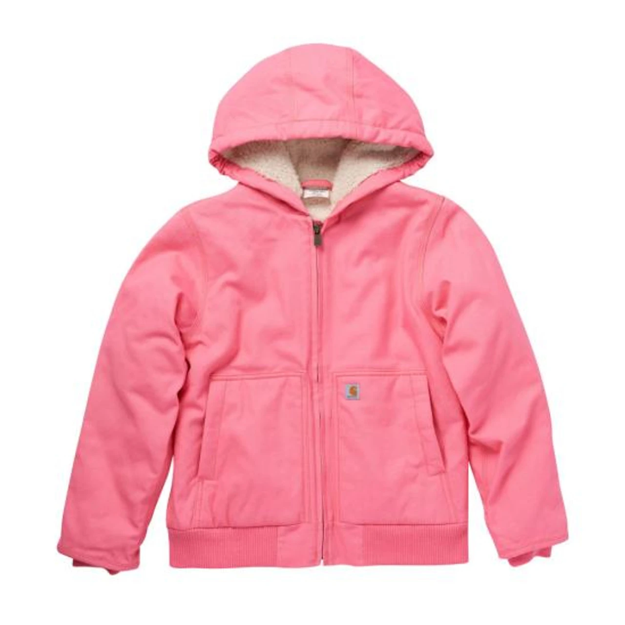 Carhartt Girls Pink Canvas Insulated Hooded Active Jac 1 Carhartt Girls Pink Canvas Insulated Hooded Active Jac