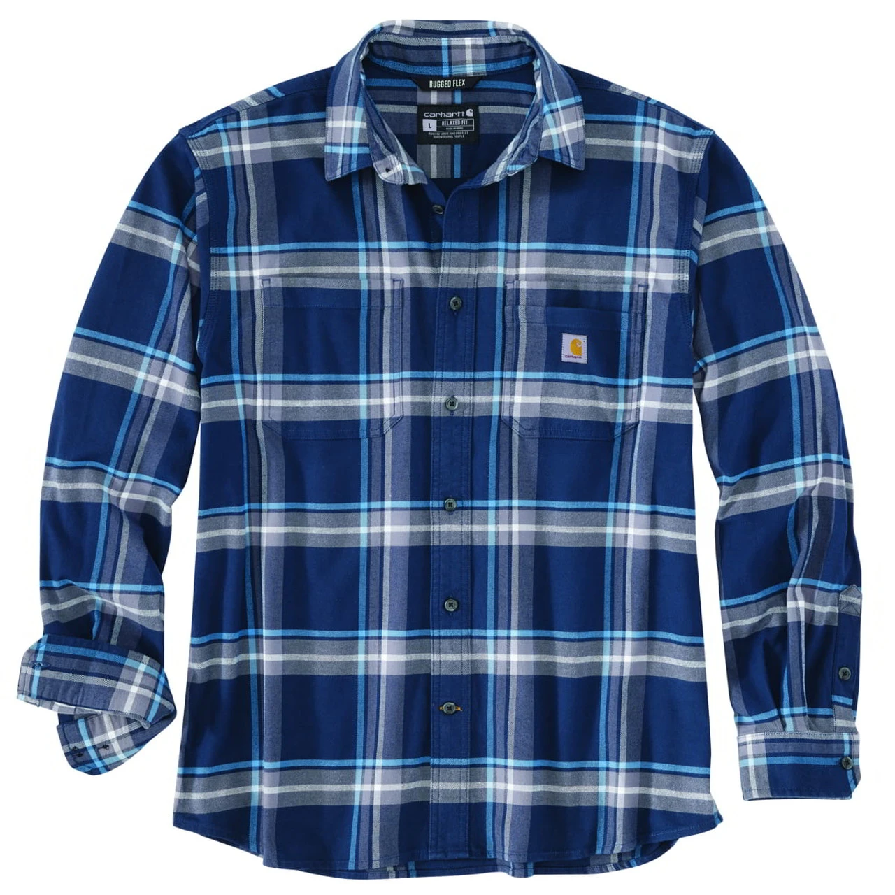 Carhartt Mens Rugged Flex Relaxed Fit Midweight Flannel Long Sleeve Plaid Shirt 1 Carhartt Mens Rugged Flex Relaxed Fit Midweight Flannel Long Sleeve Plaid Shirt