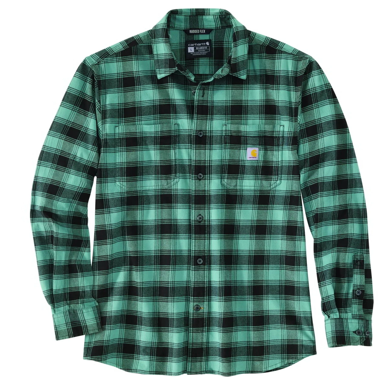 Carhartt Mens Rugged Flex Relaxed Fit Midweight Flannel Long Sleeve Plaid Shirt 2 Carhartt Mens Rugged Flex Relaxed Fit Midweight Flannel Long Sleeve Plaid Shirt - Image 2