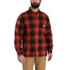 Carhartt Mens Relaxed Fit Flannel Sherpa-Lined Shirt Jac