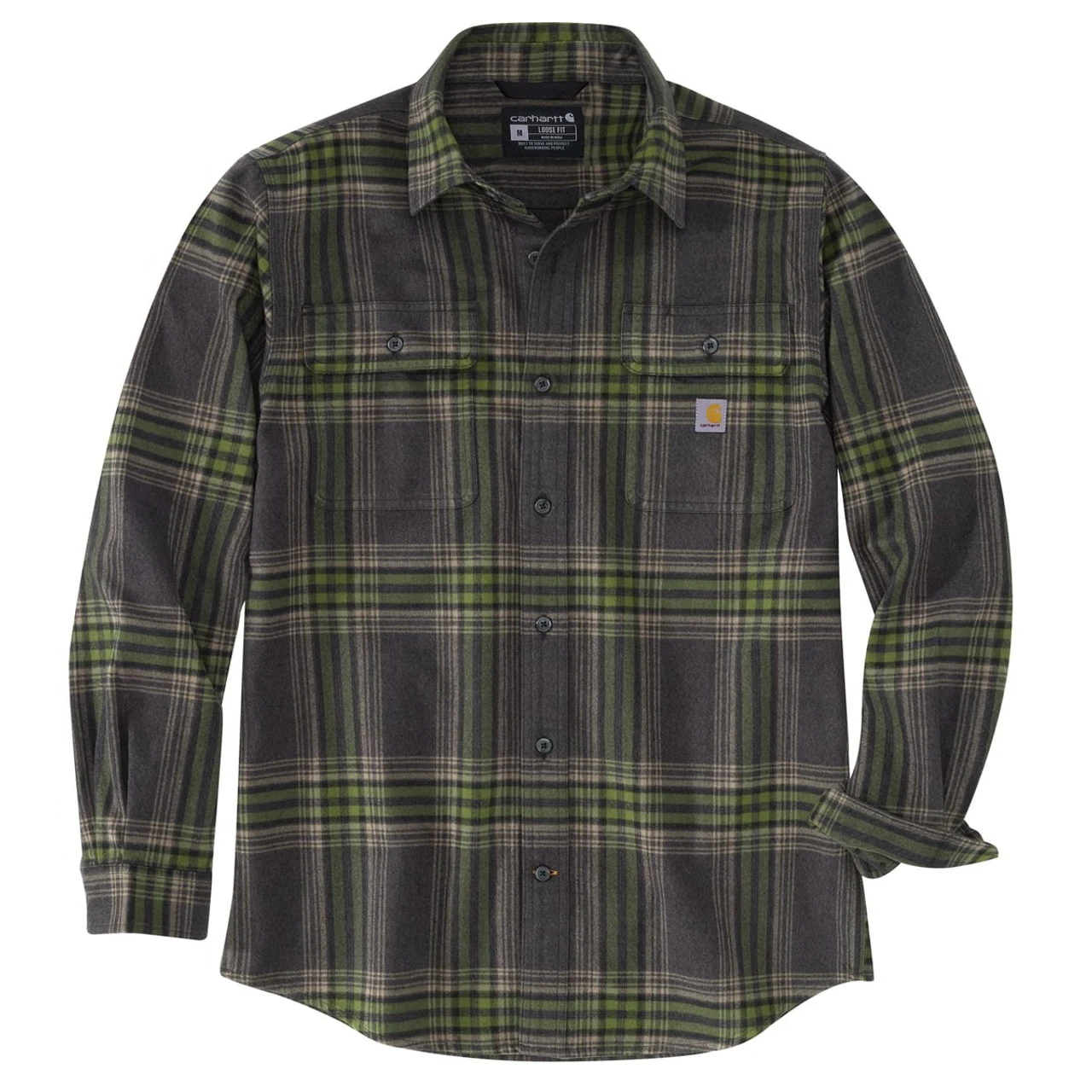 Carhartt Mens Loose Fit Heavyweight Flannel Long Sleeve Plaid Shirt 1 Carhartt Mens Loose Fit Heavyweight Flannel Long Sleeve Plaid Shirt