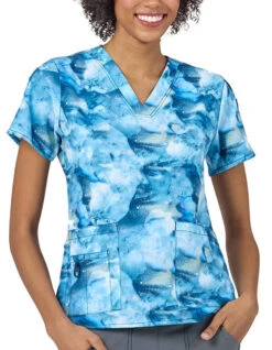 Carhartt Womens V-Neck Indigo Scrub Top