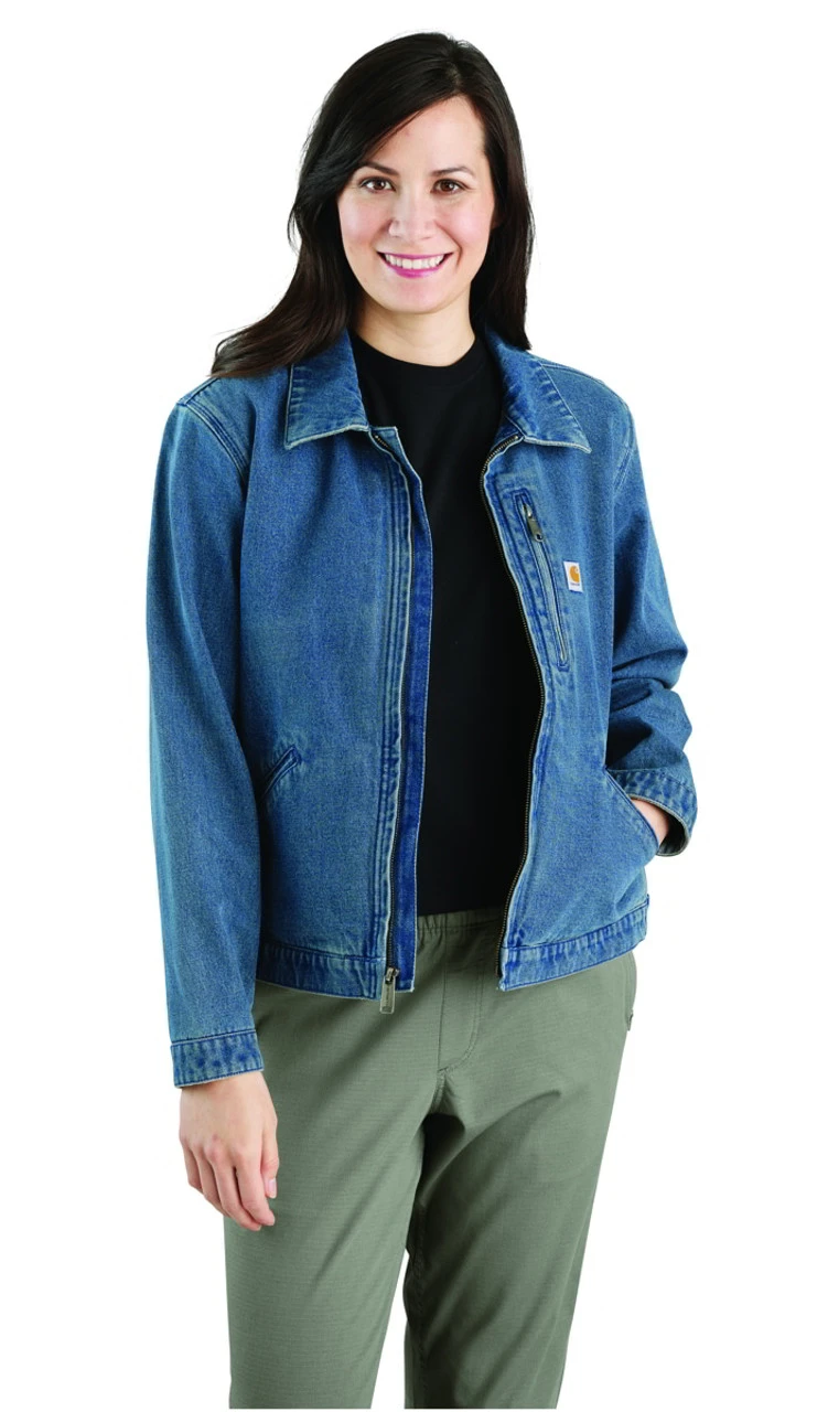 Carhartt Womens Loose Fit Denim Detroit Jacket 1 Carhartt Womens Loose Fit Denim Detroit Jacket